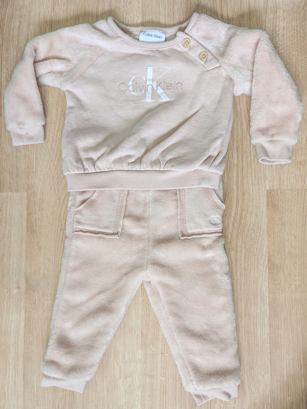 Calvin Klein Plush Jogger Set in Pale Pink 3-6 Months